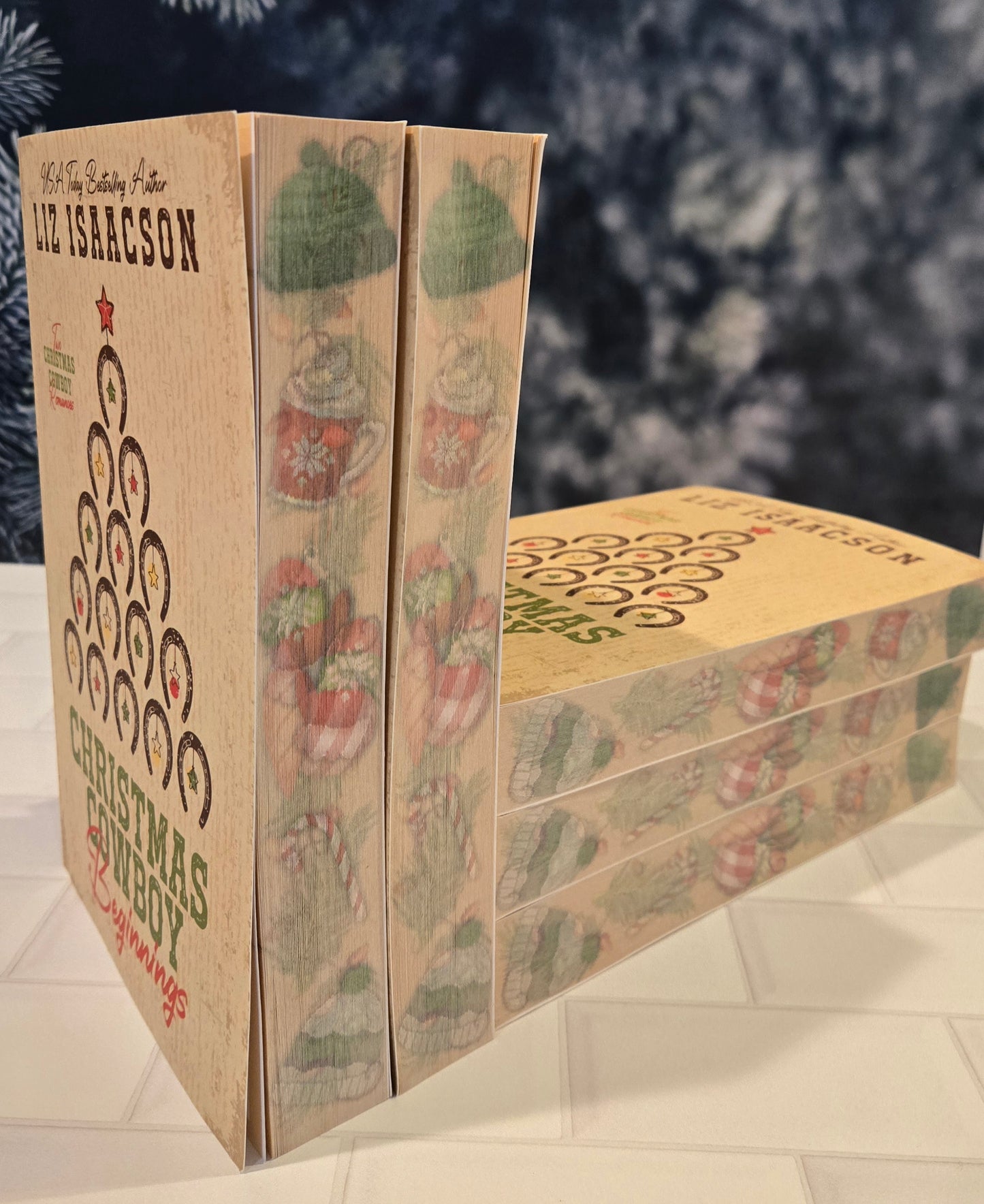 TWO BOOKS: Christmas Cowboy Beginnings Special Edition with DUAL PRINTED EDGES!