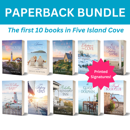 Paperback bundle of 'Five Island Cove' book series with 10 books displayed.