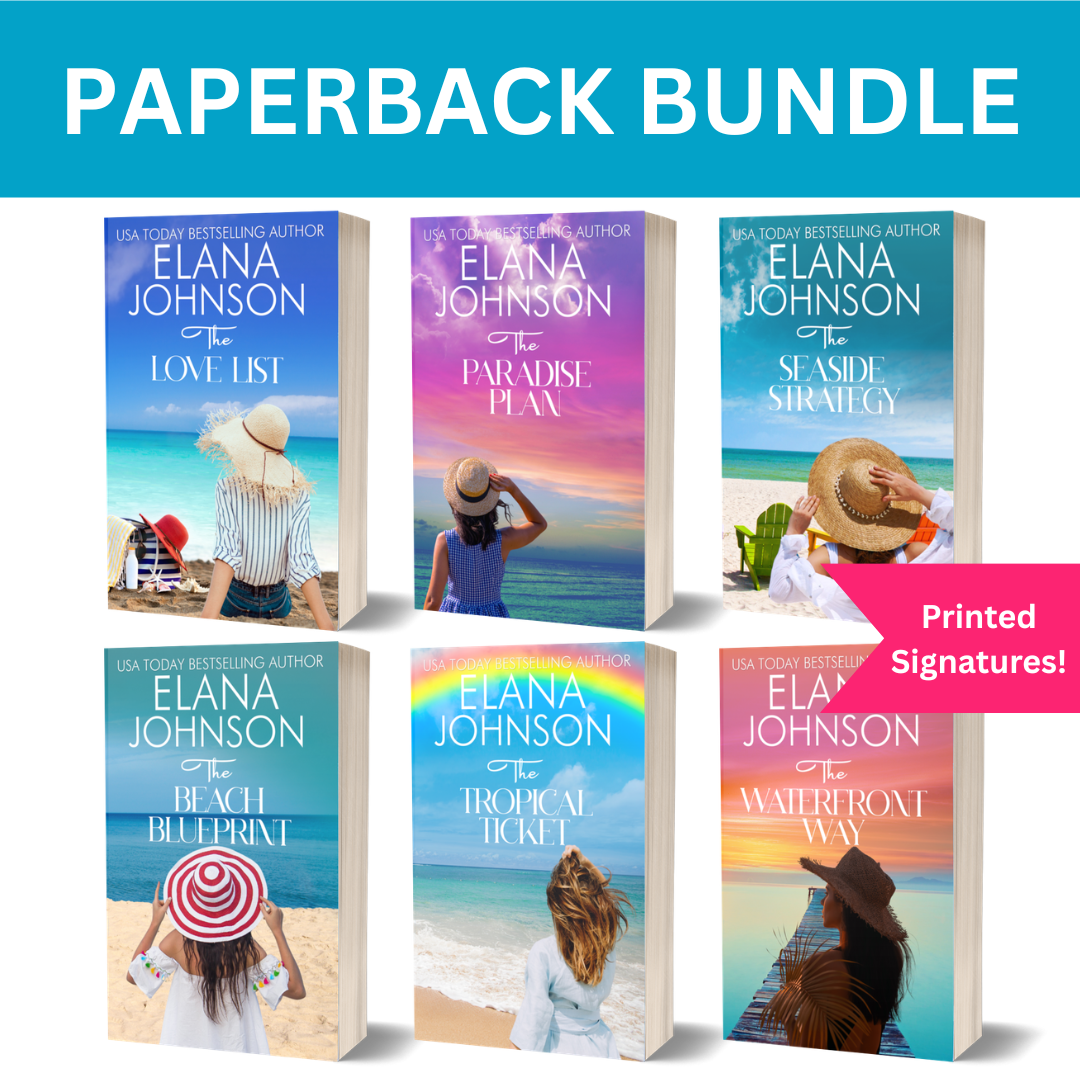Six Hilton Head paperback books by Elana Johnson with beach-themed covers on a white background.