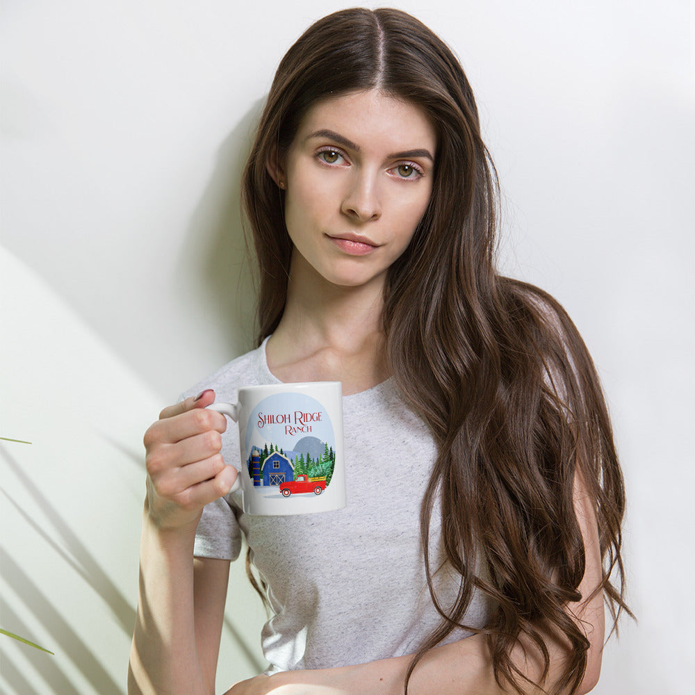 White glossy mug